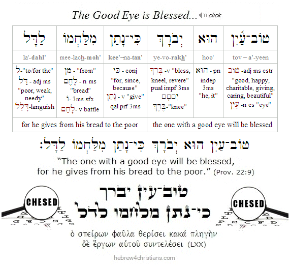 Proverbs 22:9 Hebrew Lesson