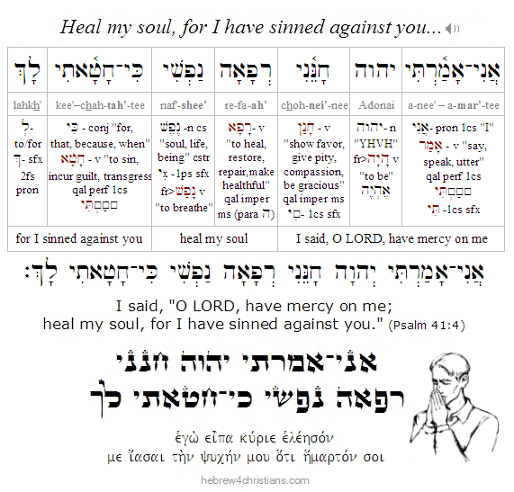 Psalm 41:4 Hebrew lesson