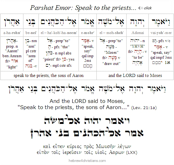 Lev. 21:1a Parashat Emor