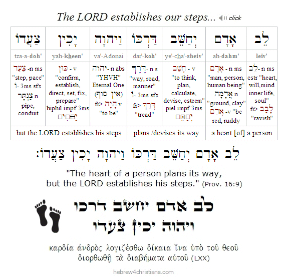 Proverbs 16:9 Hebrew analysis